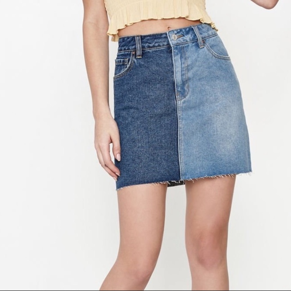 Pacsun Half Dark Half Light Denim Skirt